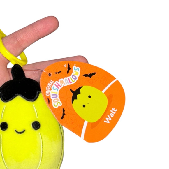 Squishmallows Walt Green and Black Pumpkin Plush Keychain - Picture 3 of 5